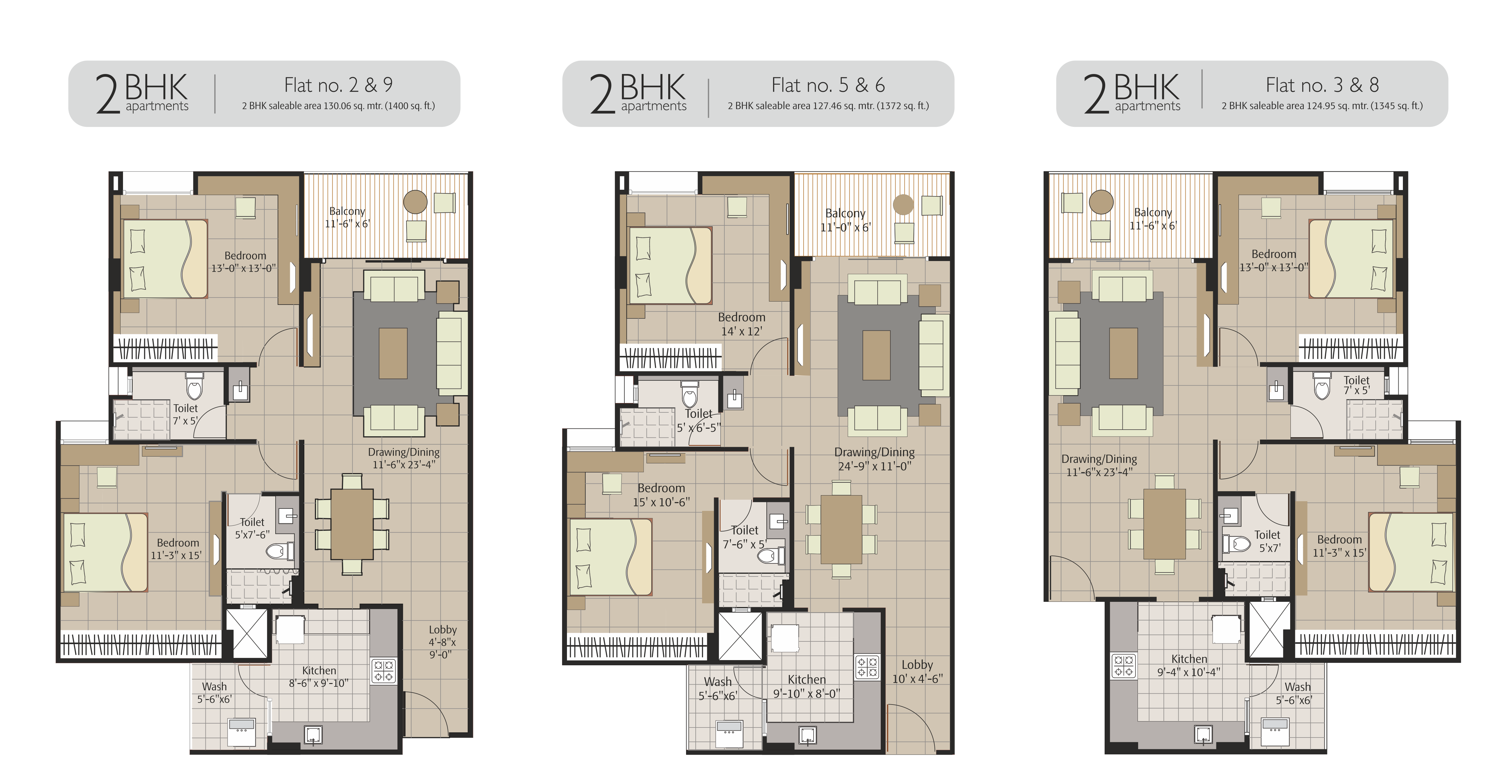 Premium Lifespace 2 BHK Floor Plan