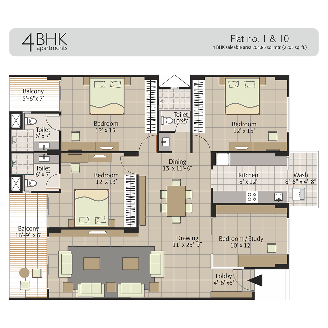 Premium Lifespace 4 BHK Floor Plan