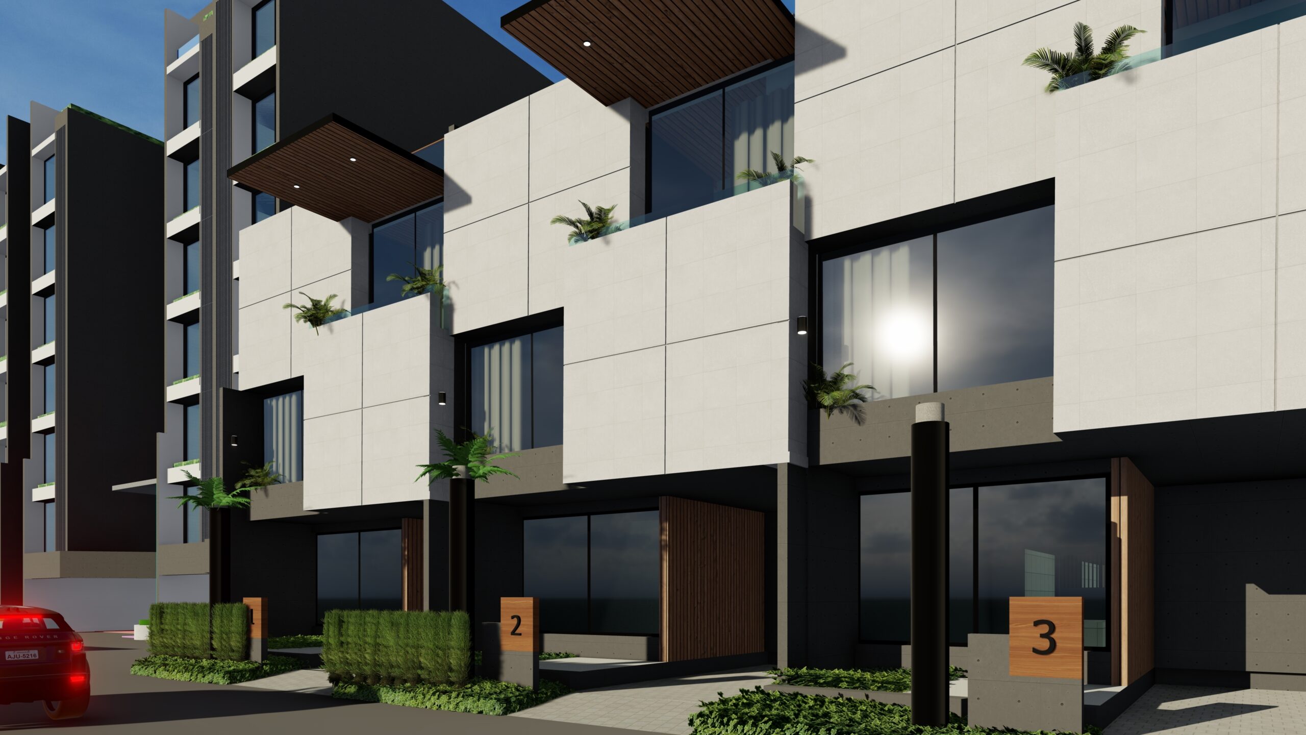 Silver Leaves Row House Computer Generated Image 2