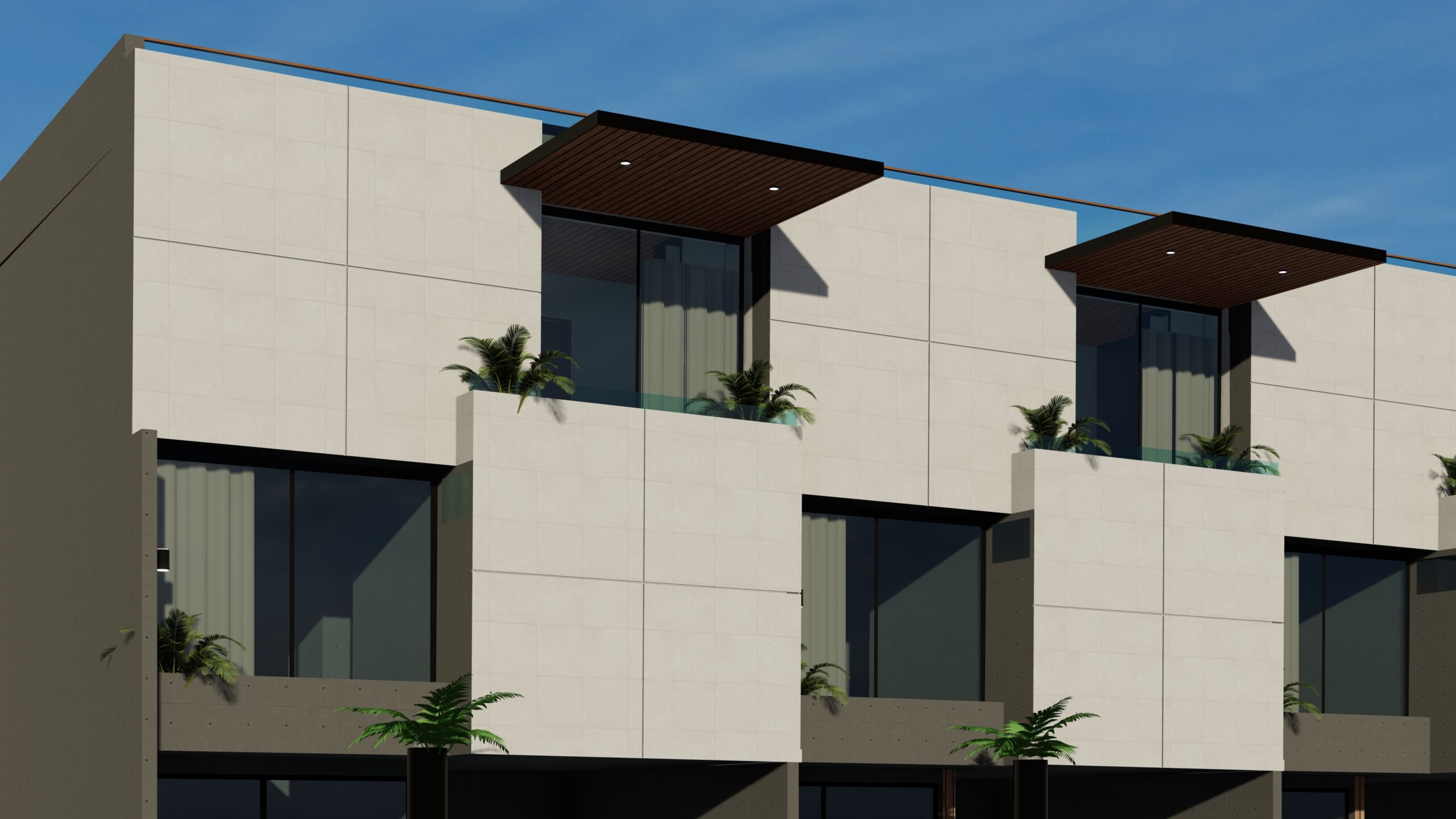 Silver Leaves Row House Computer Generated Image 5