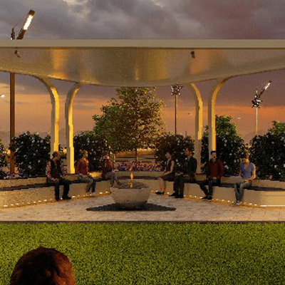 Silver Star City Socializing zone computer generated image