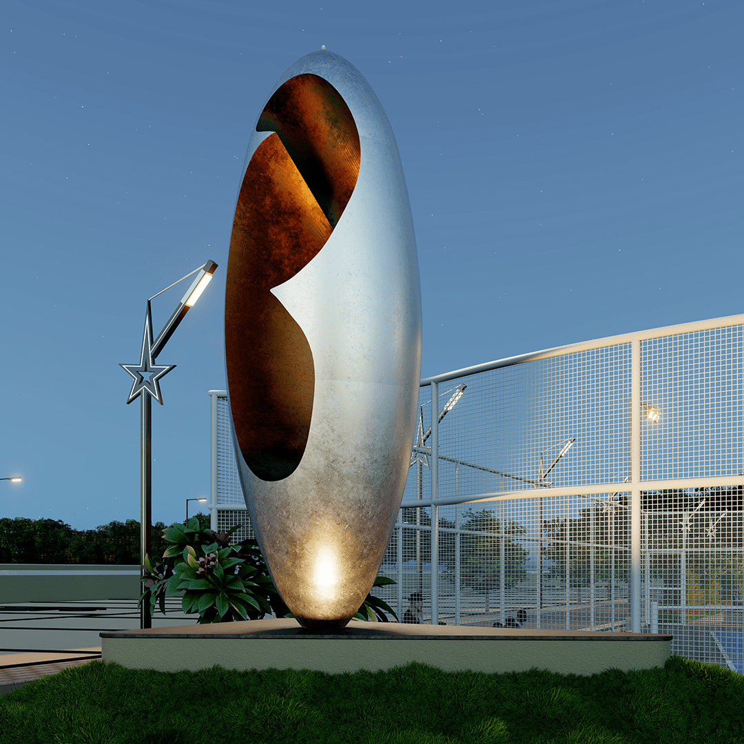 Silver Star City Premium 2 statue computer generated image