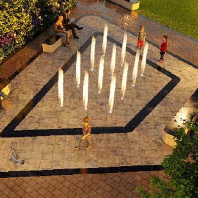 Silver Star City Designer fountain computer generated image