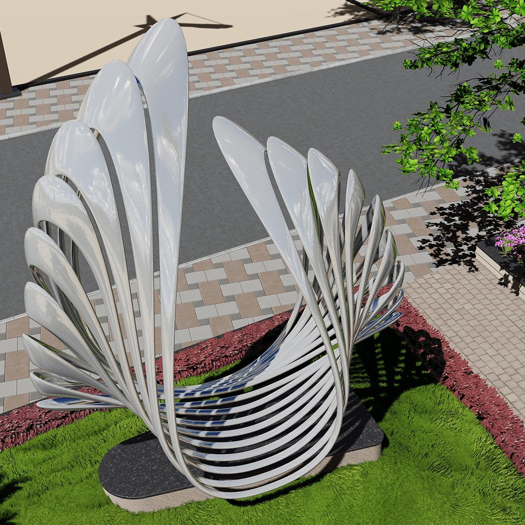 Silver Star City Premium 2 statue computer generated image 2