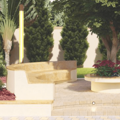 Silver Star City Sitting area in garden computer generated image