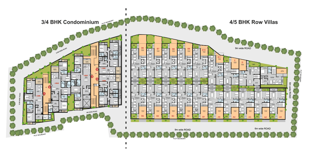 Silver Leaves Precise location on Map for Row Villas and Condomiums