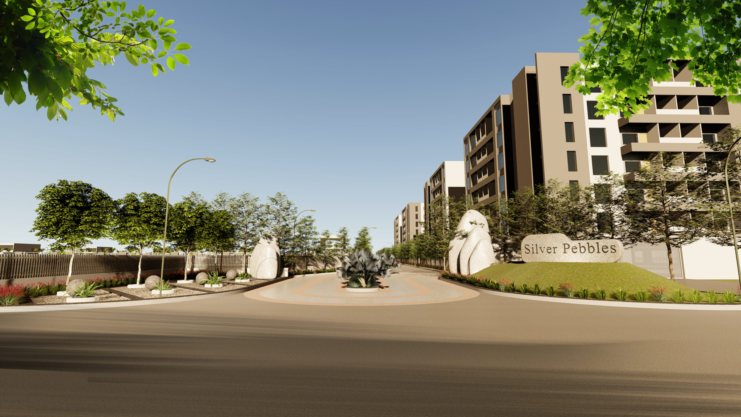 SILVER PEBBLES FRONT ENTRANCE GATE