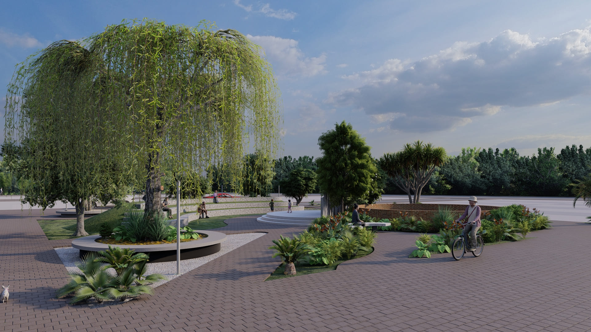 Silver Star City Moonlight Garden Computer generated image