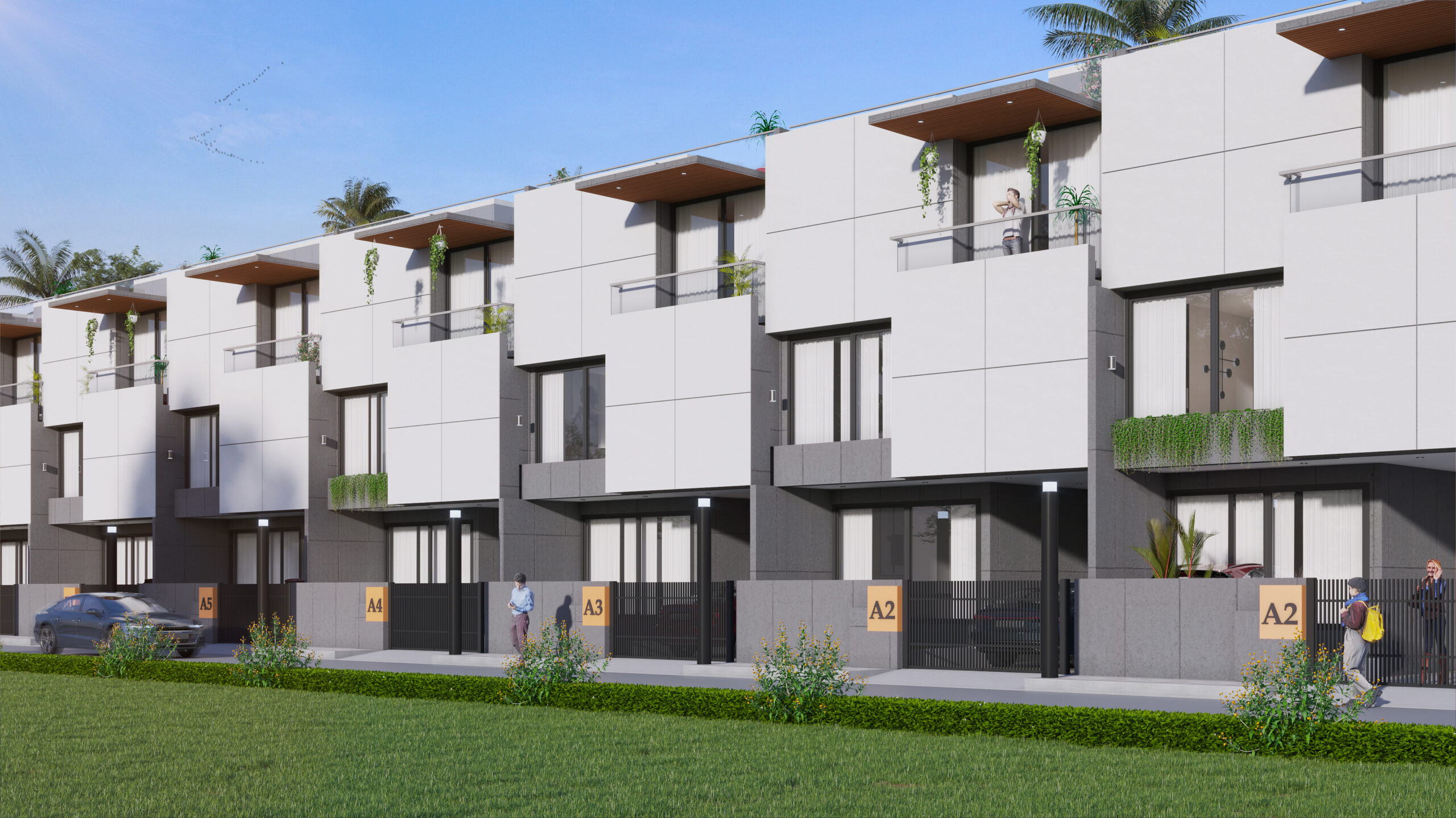 Silver Leaves Row House Computer Generated Image 3